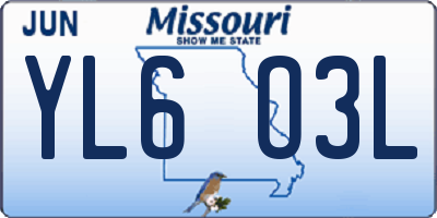 MO license plate YL6O3L