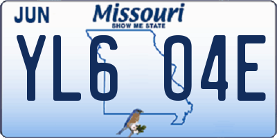 MO license plate YL6O4E