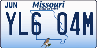 MO license plate YL6O4M