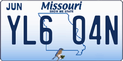 MO license plate YL6O4N
