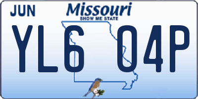 MO license plate YL6O4P