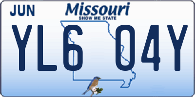 MO license plate YL6O4Y