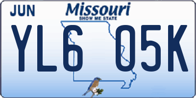 MO license plate YL6O5K