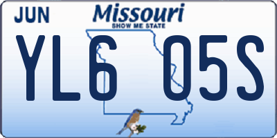 MO license plate YL6O5S