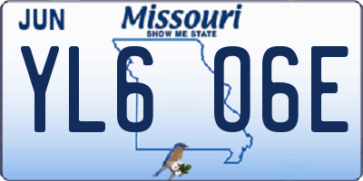MO license plate YL6O6E