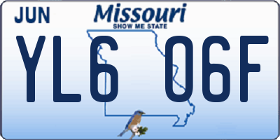 MO license plate YL6O6F