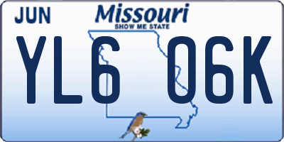 MO license plate YL6O6K
