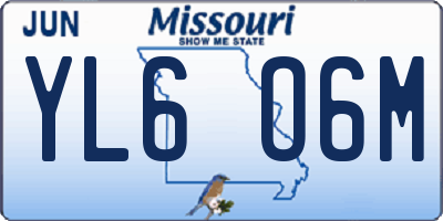 MO license plate YL6O6M