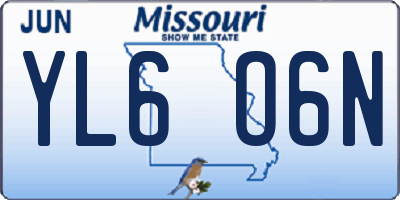 MO license plate YL6O6N