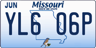 MO license plate YL6O6P
