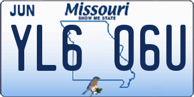 MO license plate YL6O6U