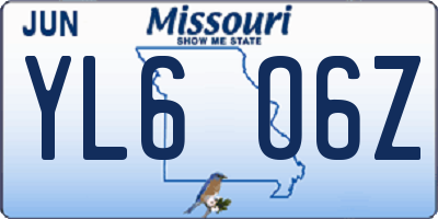 MO license plate YL6O6Z