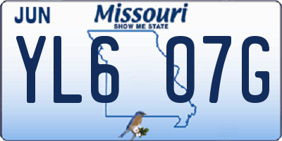 MO license plate YL6O7G