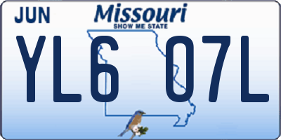 MO license plate YL6O7L