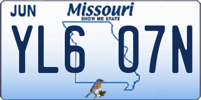 MO license plate YL6O7N