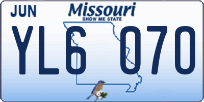 MO license plate YL6O7O