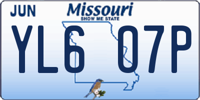 MO license plate YL6O7P