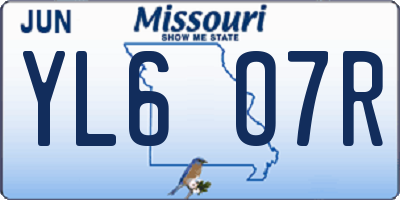 MO license plate YL6O7R