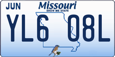 MO license plate YL6O8L
