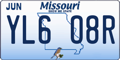 MO license plate YL6O8R