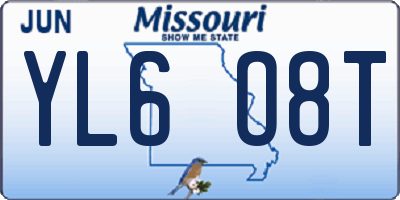 MO license plate YL6O8T