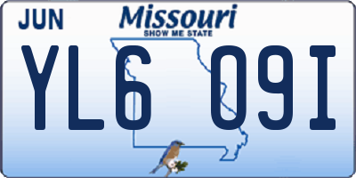 MO license plate YL6O9I