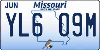 MO license plate YL6O9M