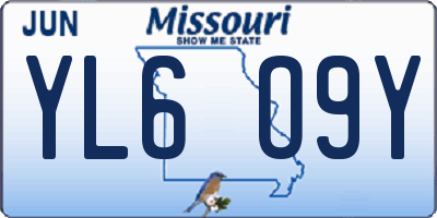 MO license plate YL6O9Y