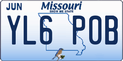 MO license plate YL6P0B