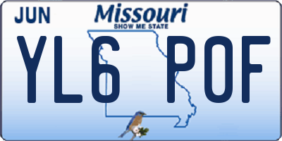 MO license plate YL6P0F