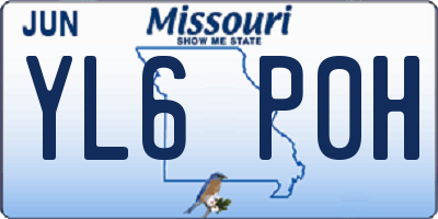 MO license plate YL6P0H