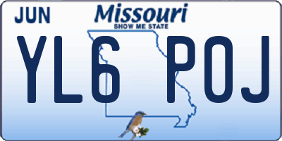 MO license plate YL6P0J