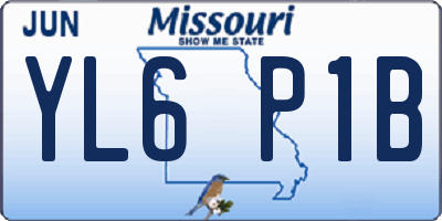 MO license plate YL6P1B