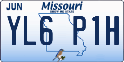 MO license plate YL6P1H