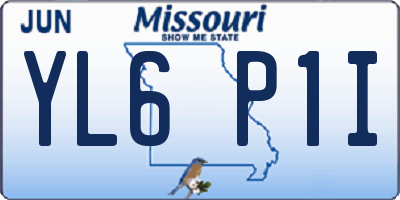 MO license plate YL6P1I