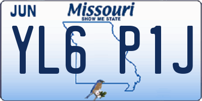MO license plate YL6P1J