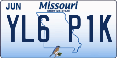 MO license plate YL6P1K