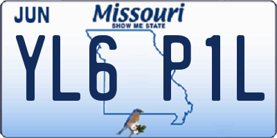 MO license plate YL6P1L