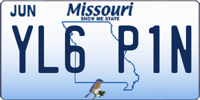 MO license plate YL6P1N