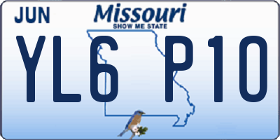 MO license plate YL6P1O