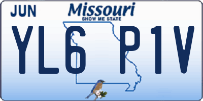 MO license plate YL6P1V