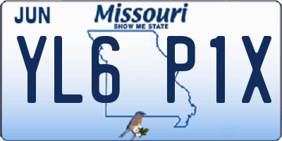 MO license plate YL6P1X