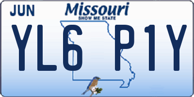MO license plate YL6P1Y