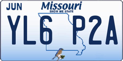 MO license plate YL6P2A