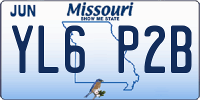 MO license plate YL6P2B