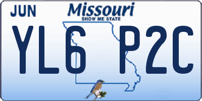 MO license plate YL6P2C