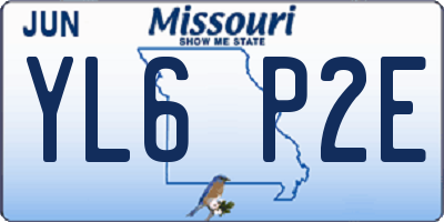 MO license plate YL6P2E