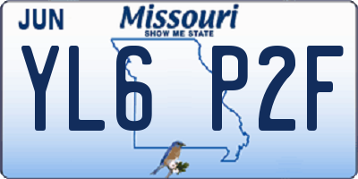 MO license plate YL6P2F