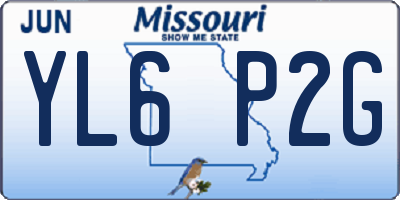 MO license plate YL6P2G