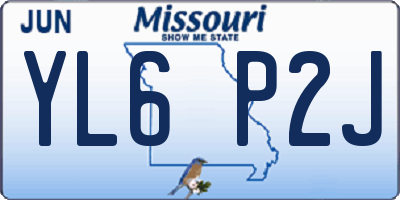 MO license plate YL6P2J